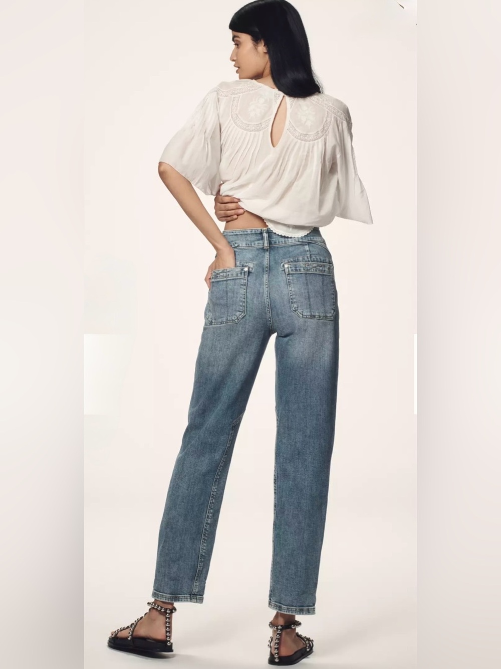 Anthropologie Pilcro Wanderer Mid-Rise Relaxed Jeans Lonnie Wash Size 29 NWOT - Picture 3 of 16